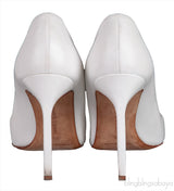 White Matte Pointed Toe Heels