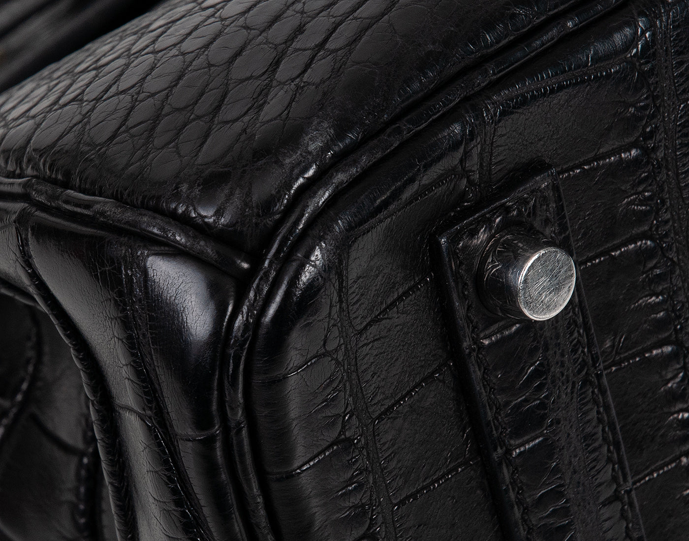Birkin 35 Black Matte Alligator Crocodile PHW