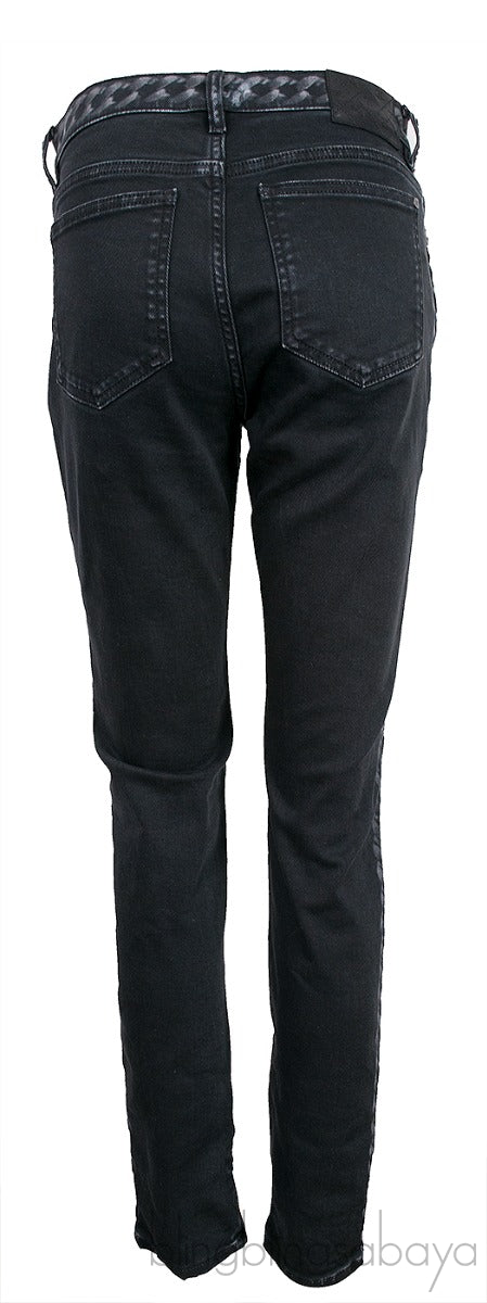 Chain Print Black Denim Jeans