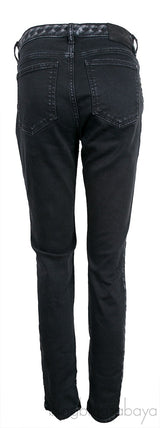 Chain Print Black Denim Jeans