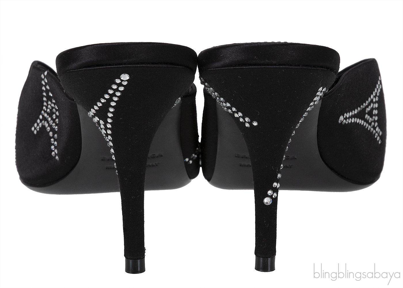 Knife Black Eiffel Tower Crystal Mule
