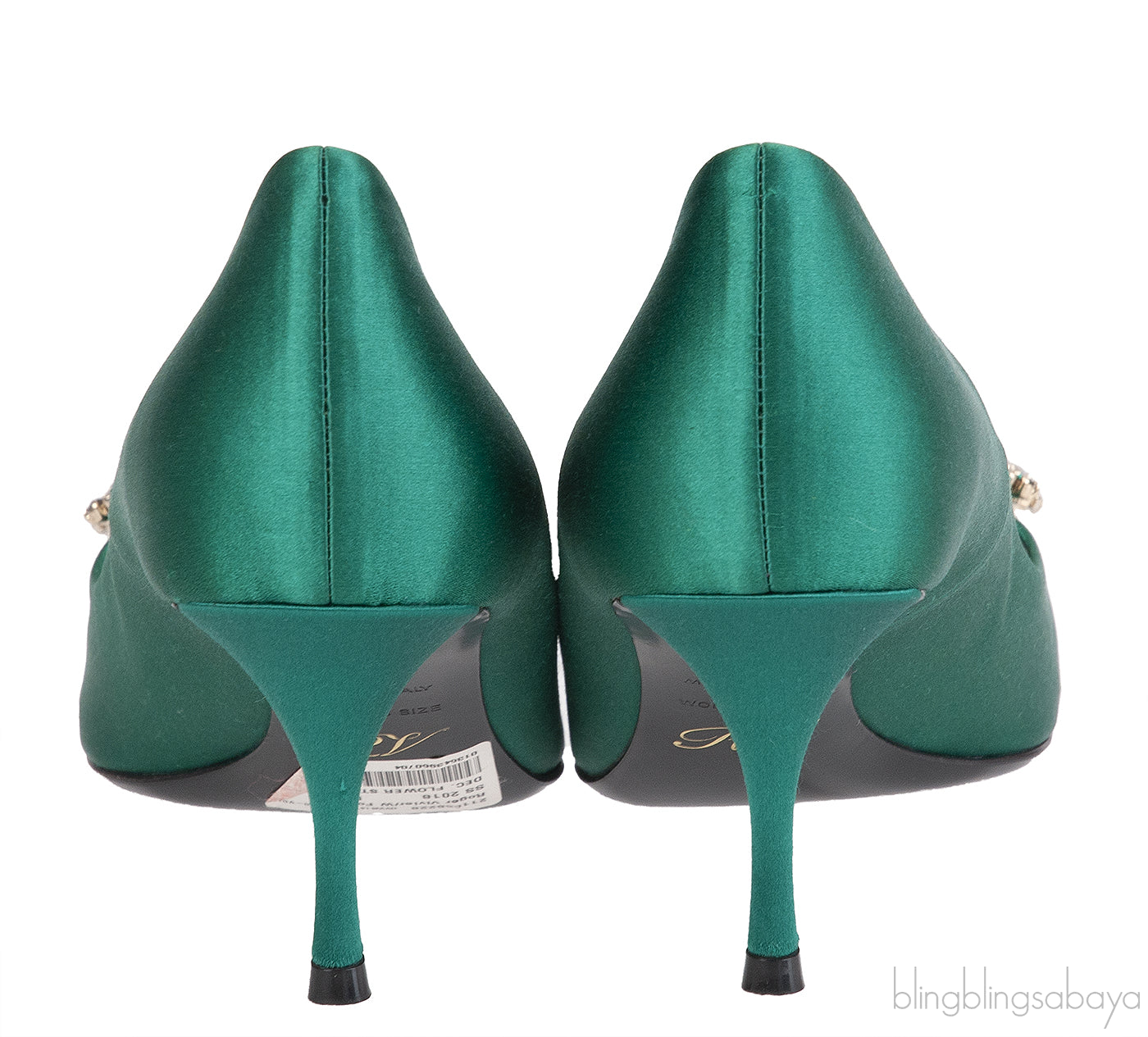 Roger Vivier Emerald Green Floral Crystal Heels