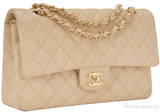 Classic Beige Matte Quilted Flap Bag
