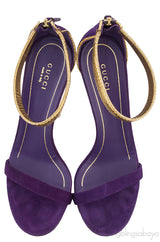 Purple Suede Gold Sandals