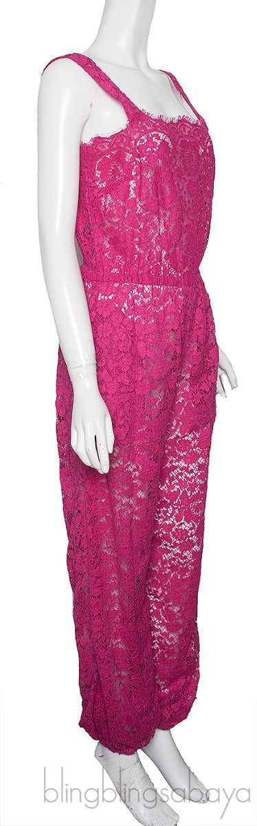 Fuchsia Lace Jumpsuit