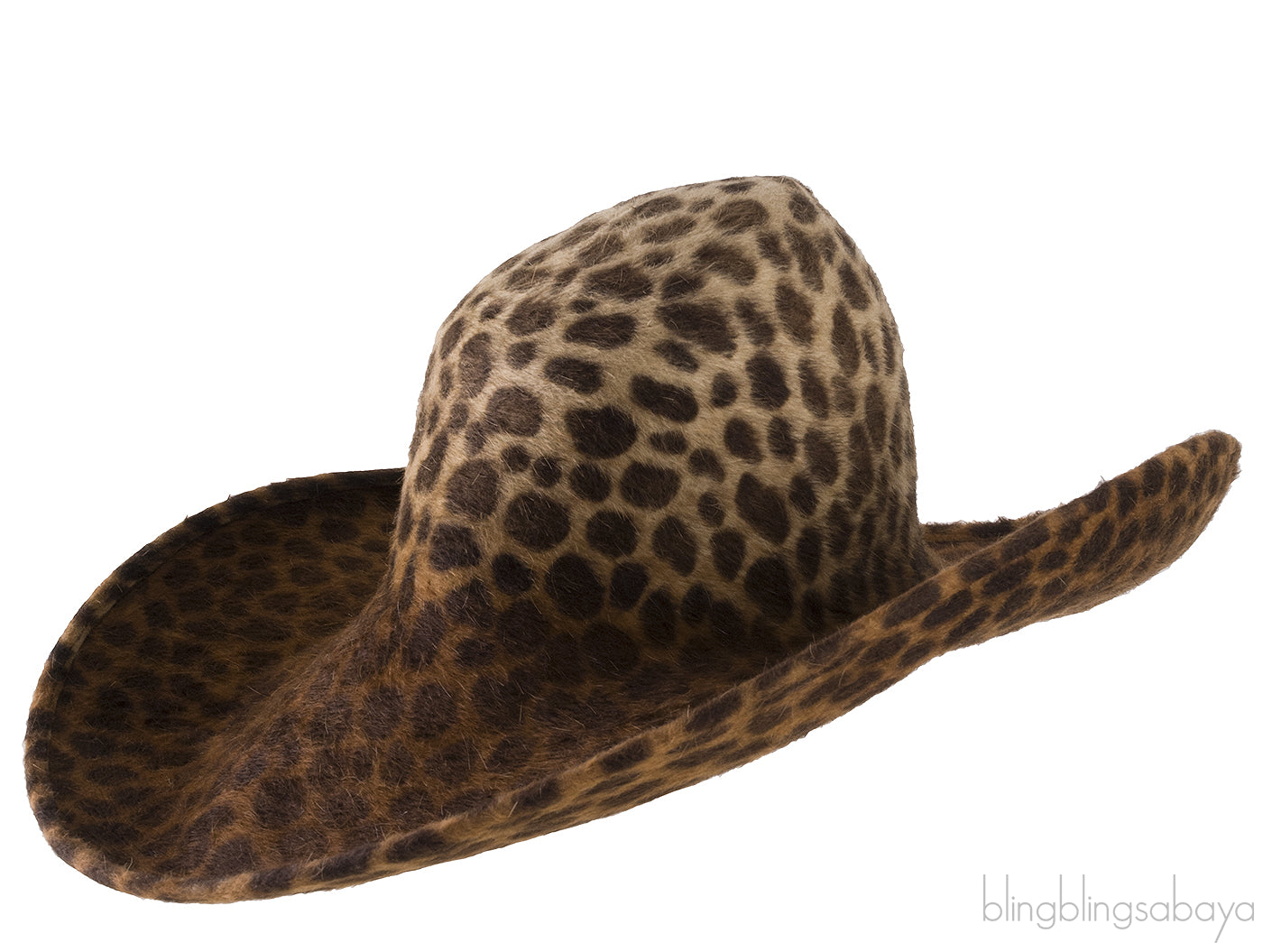 Leopard Print Wide Brim Hat