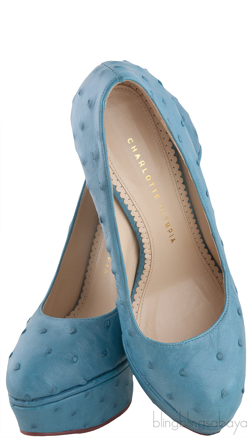 Greta Ostrich Platform Pump