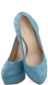 Greta Ostrich Platform Pump