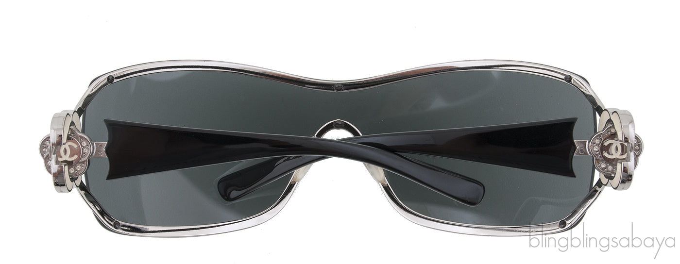 Chanel Camellia CC 4164-B Black Sunglasses