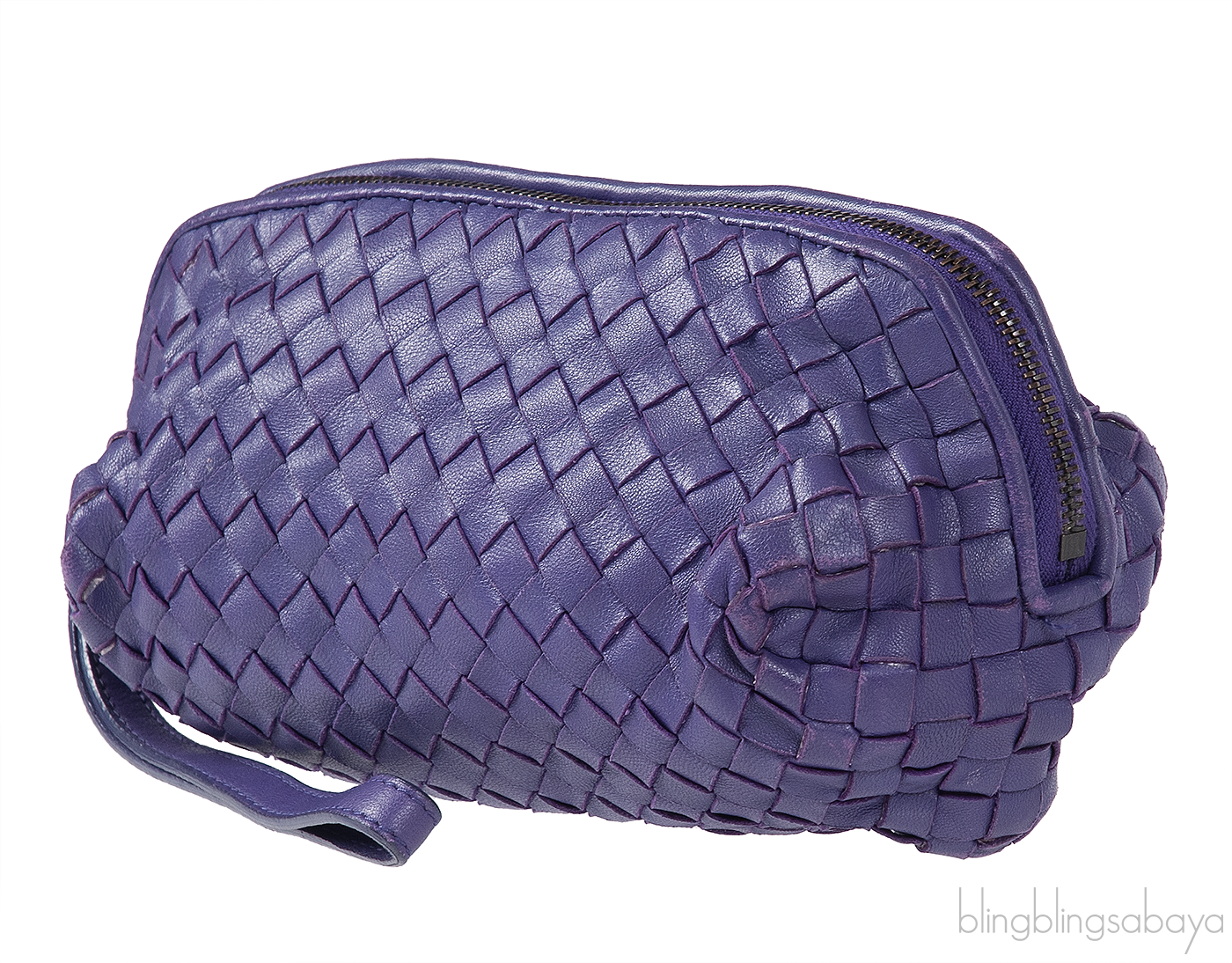 Purple Intrecciato Small Pouch