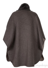 Grey Cashmere & Wool Poncho