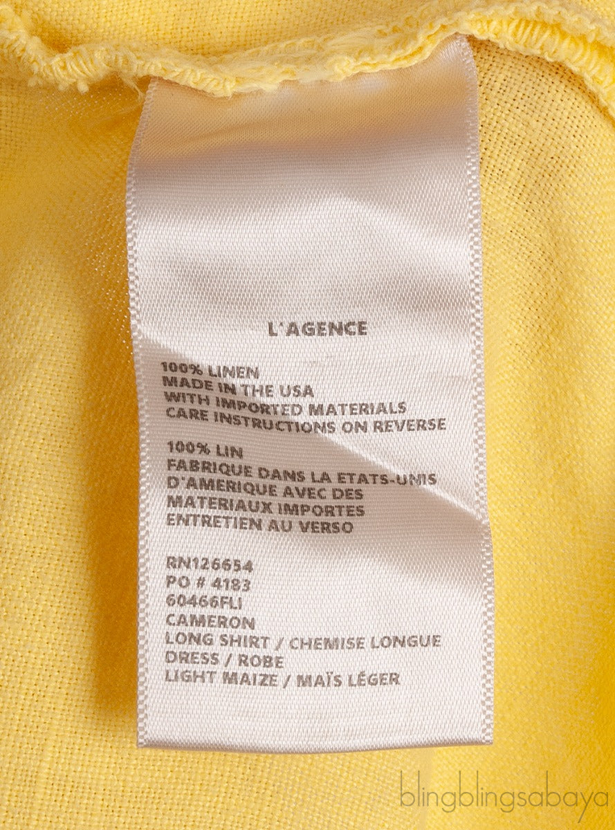 Yellow Front Pocket Shirt Dress