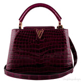 Capucines Crocodile Burgundy BB