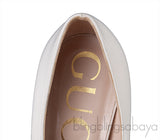 White Patent Elaisa Crystal Bow Pump