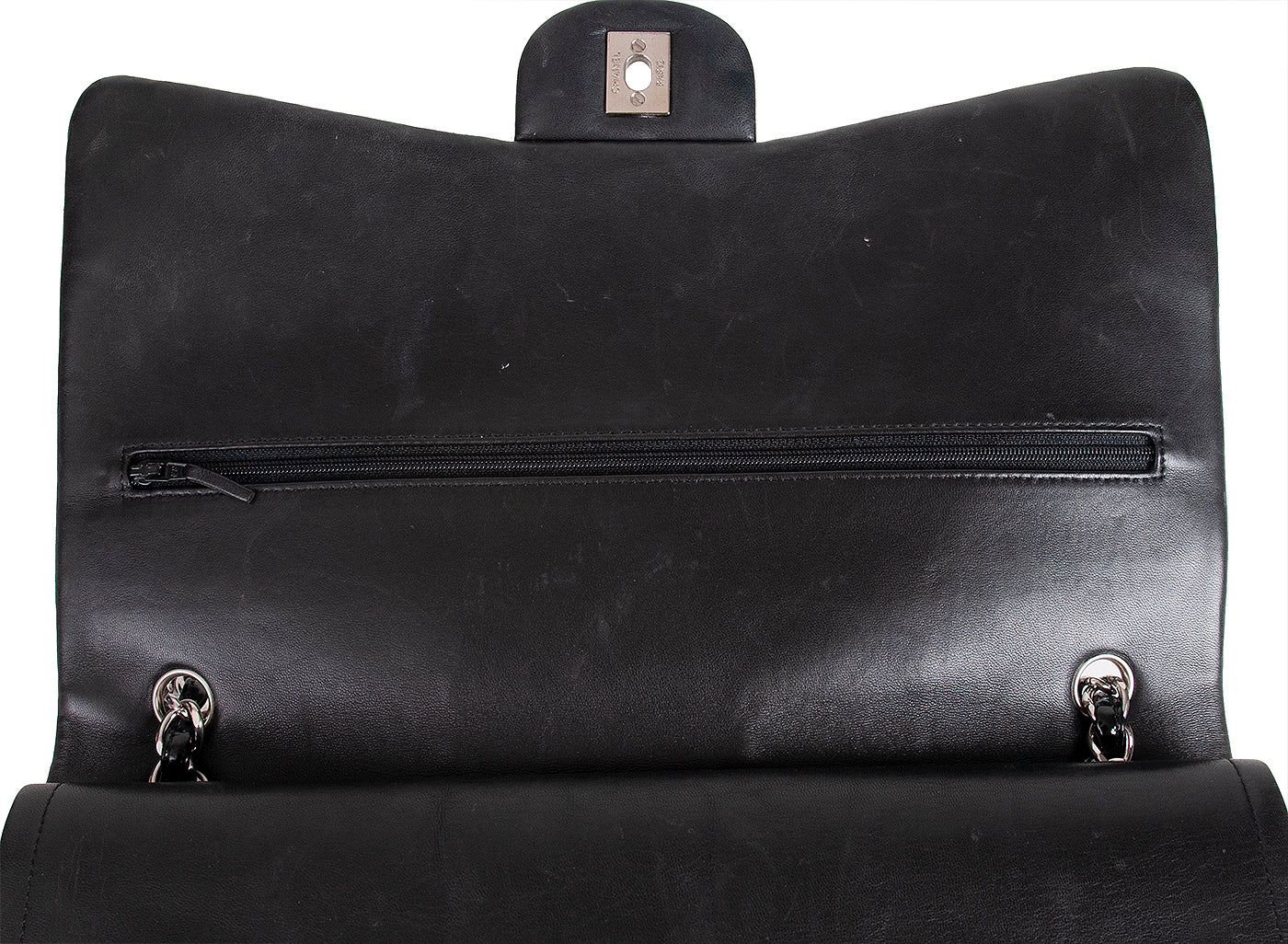 Chanel Black Patent Maxi Double Flap Quilted Bag