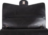 Chanel Black Patent Maxi Double Flap Quilted Bag