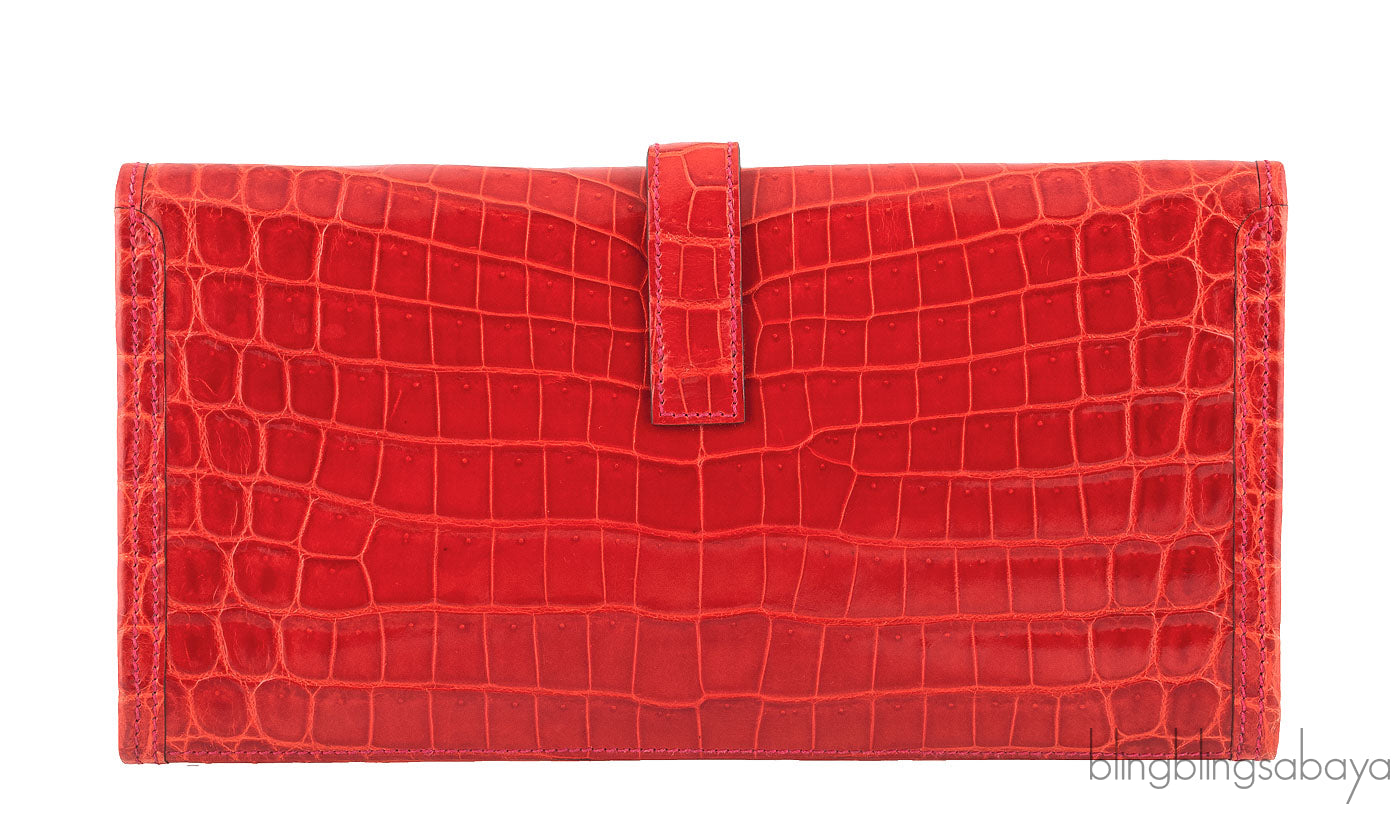 Jige Clutch Geranium Crocodile