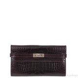 Hermes Kelly Wallet Burgundy Crocodile PHW
