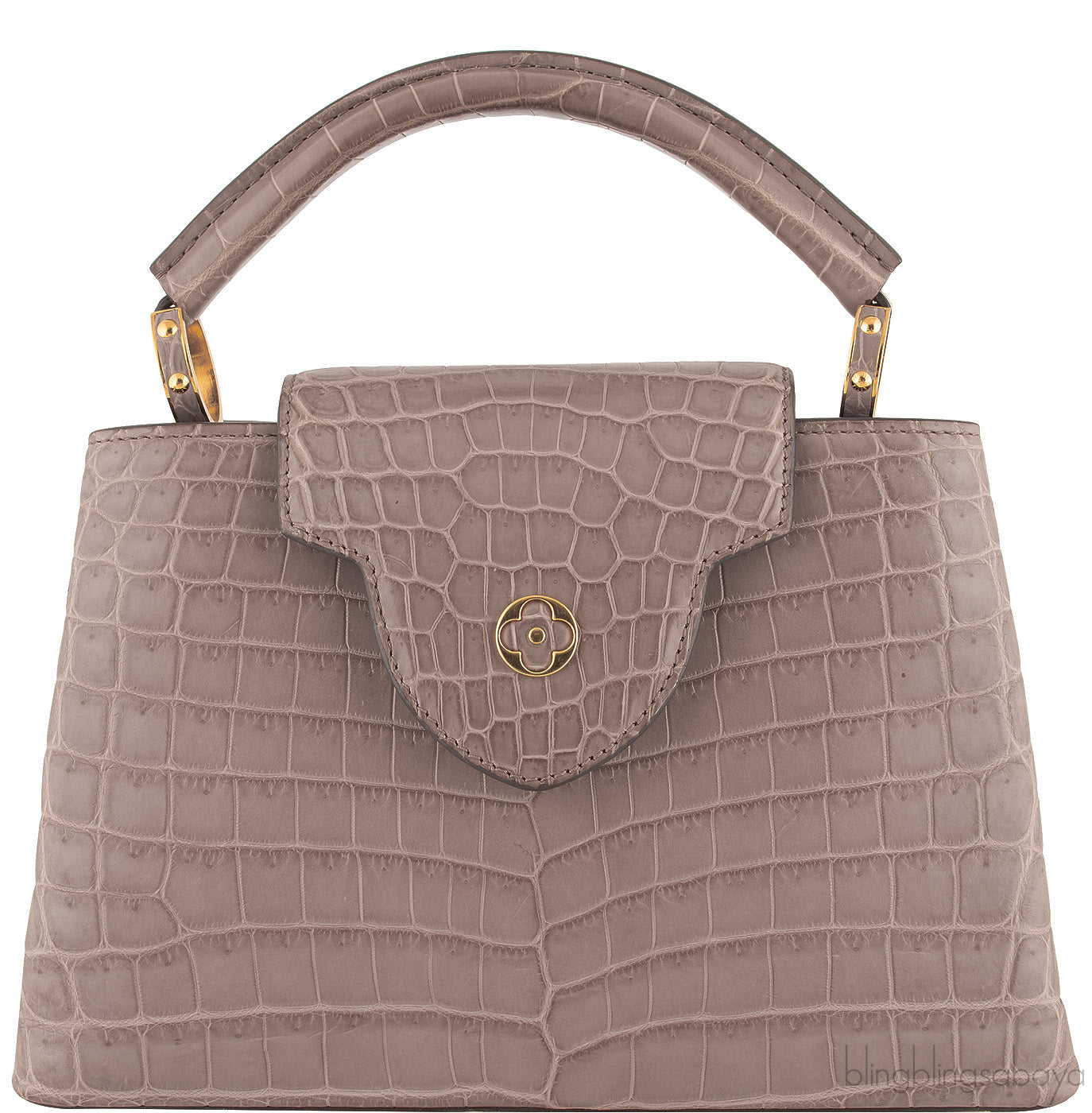 Capucines Crocodile Taupe BB