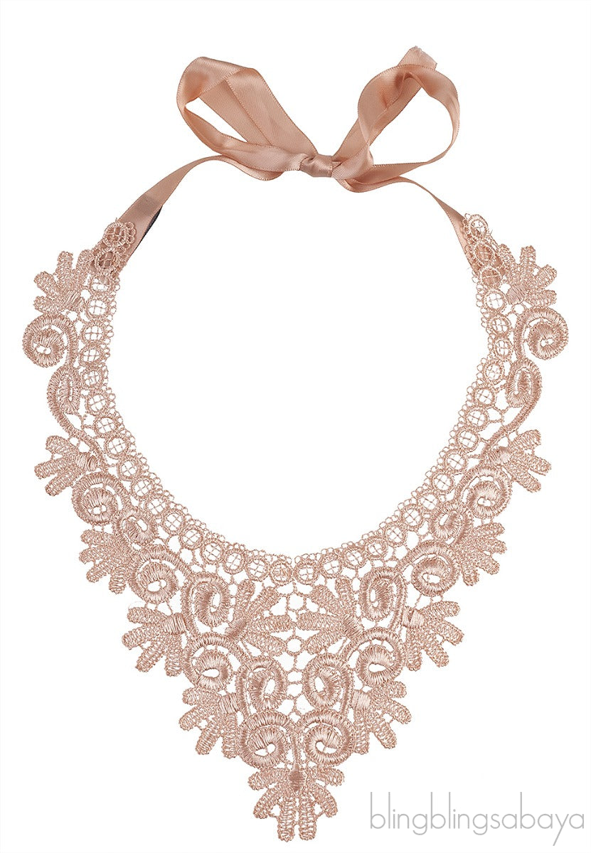 Nude Lace Cloth Necklace