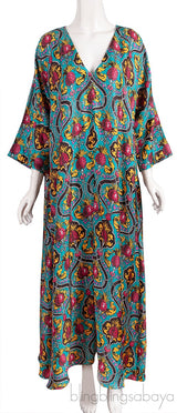 Muumuu Printed Silk Maxi Dress