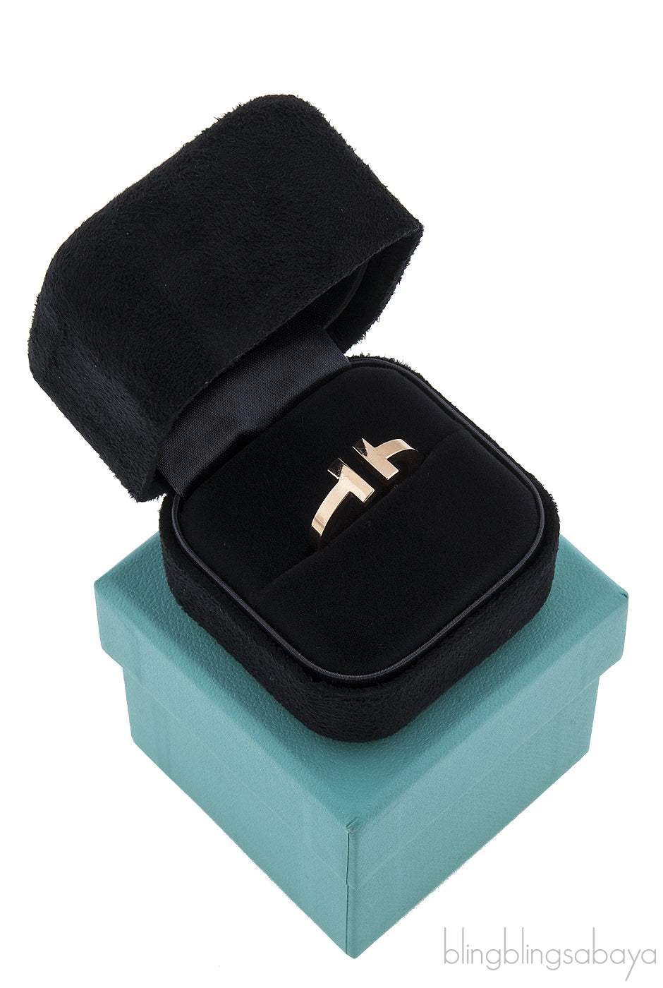 T Square Rose Gold Ring