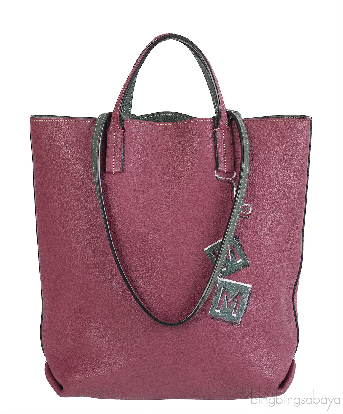 Moynat Quattro Reversible Bi-color Leather Tote