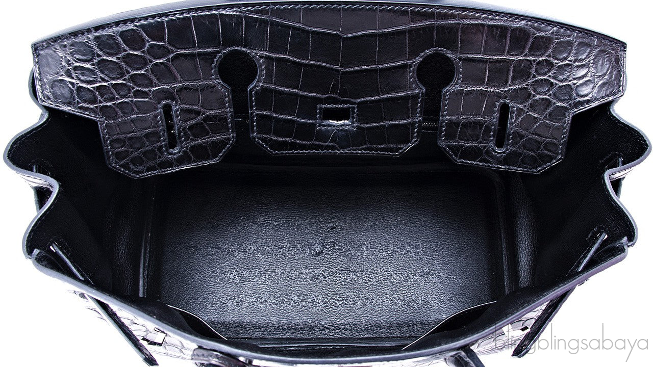 Birkin 30 Black Matte Nilo Croco