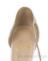 Christian Louboutin White Patent Leather Peep toe Pump