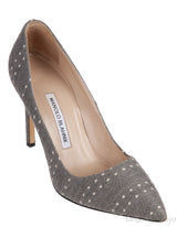 Grey Polka Dot Pointed Toe Heels
