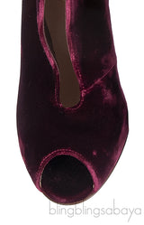 Gianvito Rossi Burgundy Velvet Ankle-Flare Boots