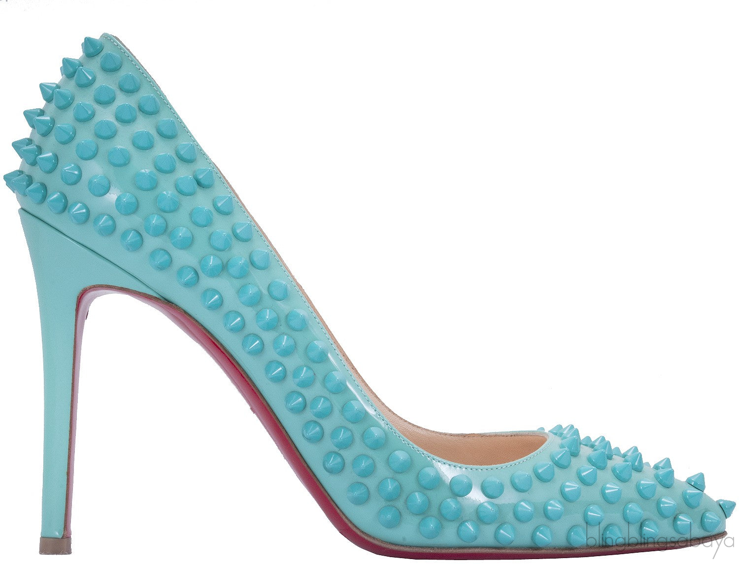 Pigalle Spikes Aquamarine Pump