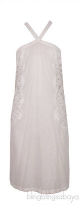 White Halter Neck Camisole Dress