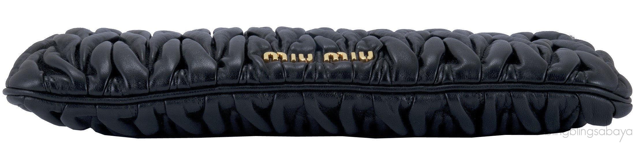 Black Matelasse Leather Clutch