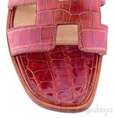 Cognac Crocodile Oran Sandals