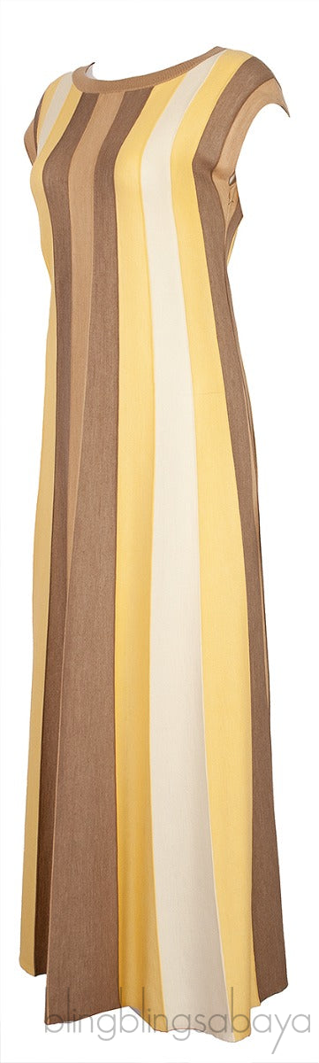 Edinburgh Striped Cashmere & Silk-blend Maxi Dress