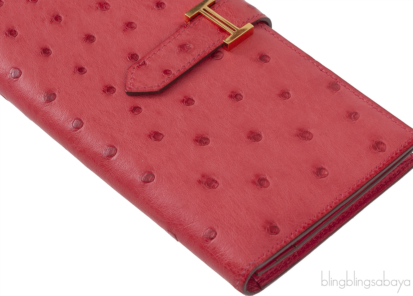 Bearn Bougainvillier Ostrich Wallet GHW