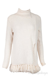 Off-White Knitted Fringed Trim Sweater