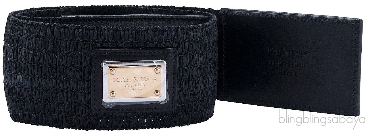 Dolce & Gabbana Black Elastic Waist Belt