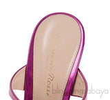 Gianvito Rossi Aura Metallic Pink Two Strap Mules