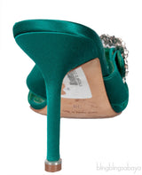 Emerald Jeweled Buckle Sandals
