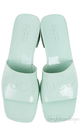 Gucci Rubber Slide Pastel Green Sandals