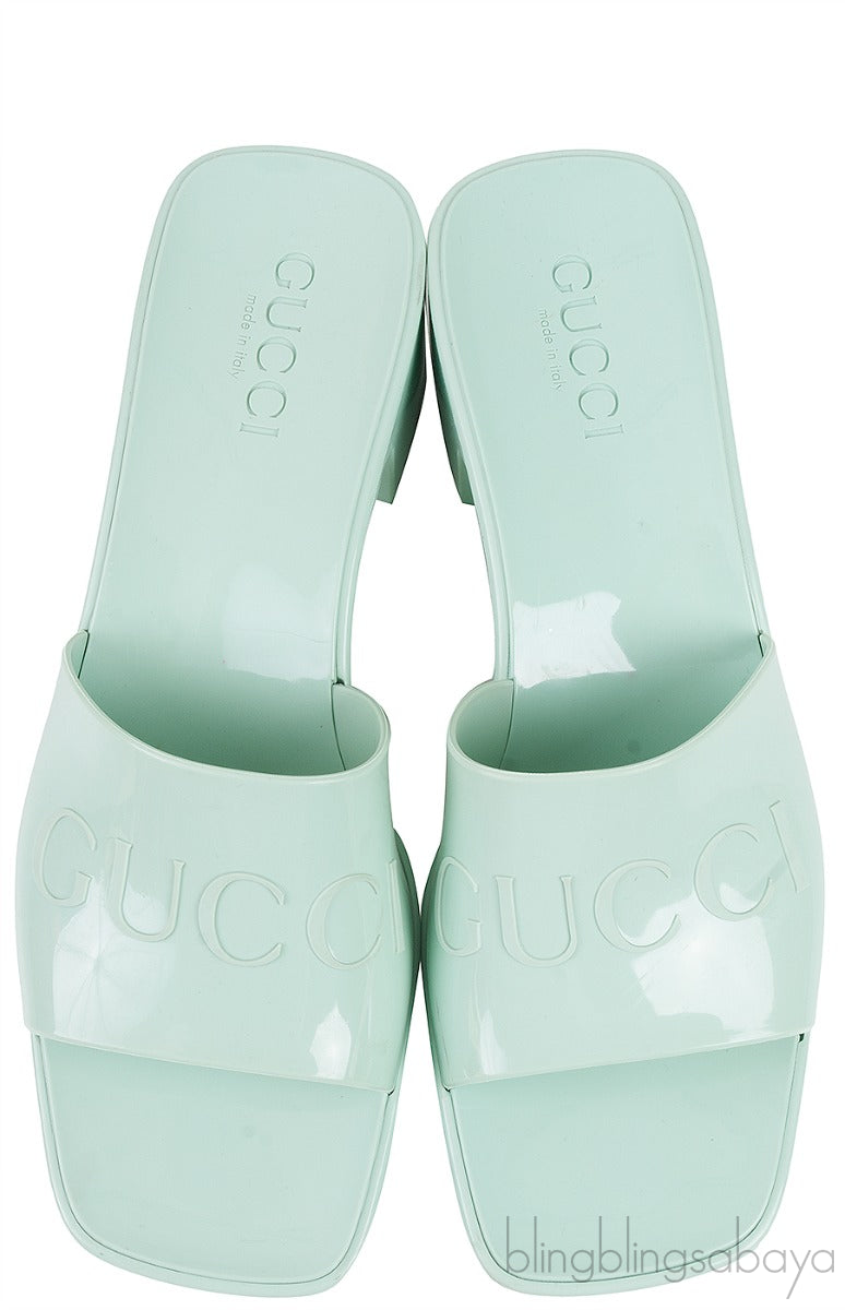Rubber Slide Pastel Green Sandals