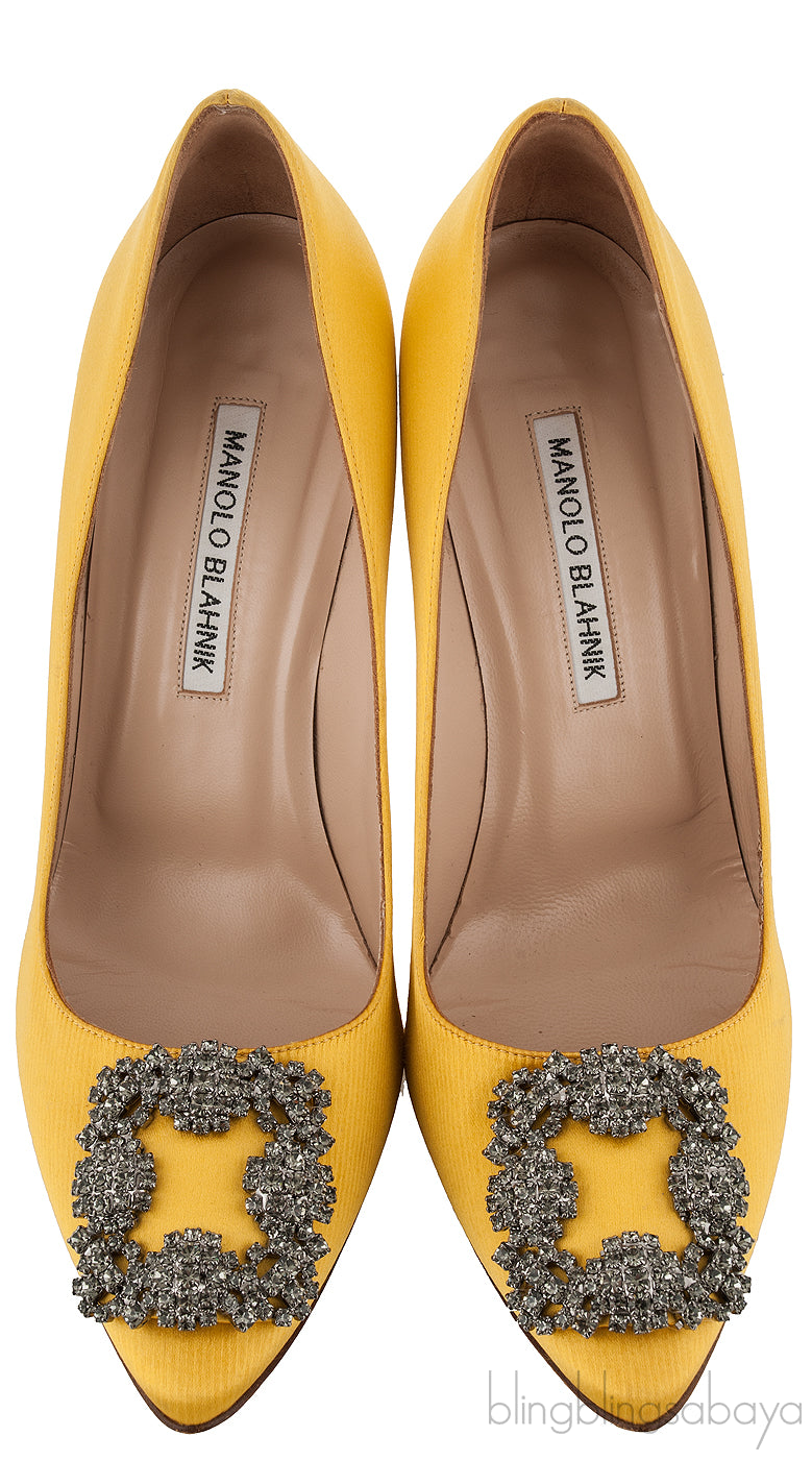 Yellow Satin Hangisi Pump