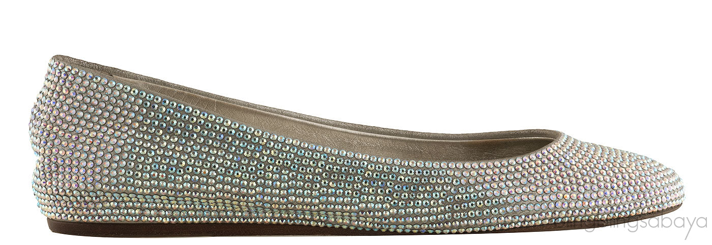 Silver Crystal Ballet Flat