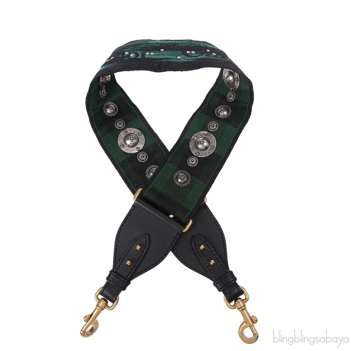 Christian Dior Green Studded Shoulder Strap