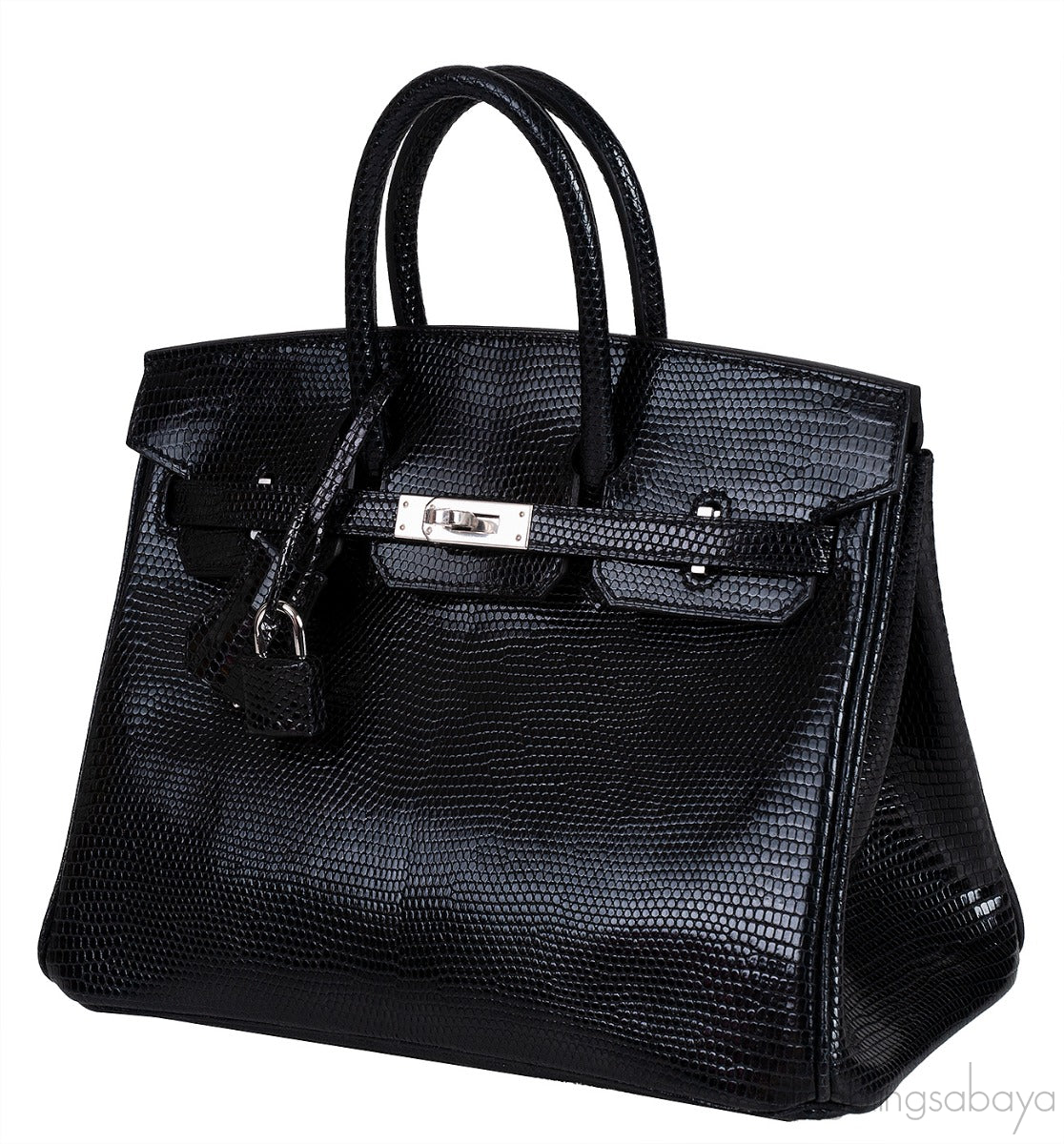 Birkin 25 Black Lizard PHW