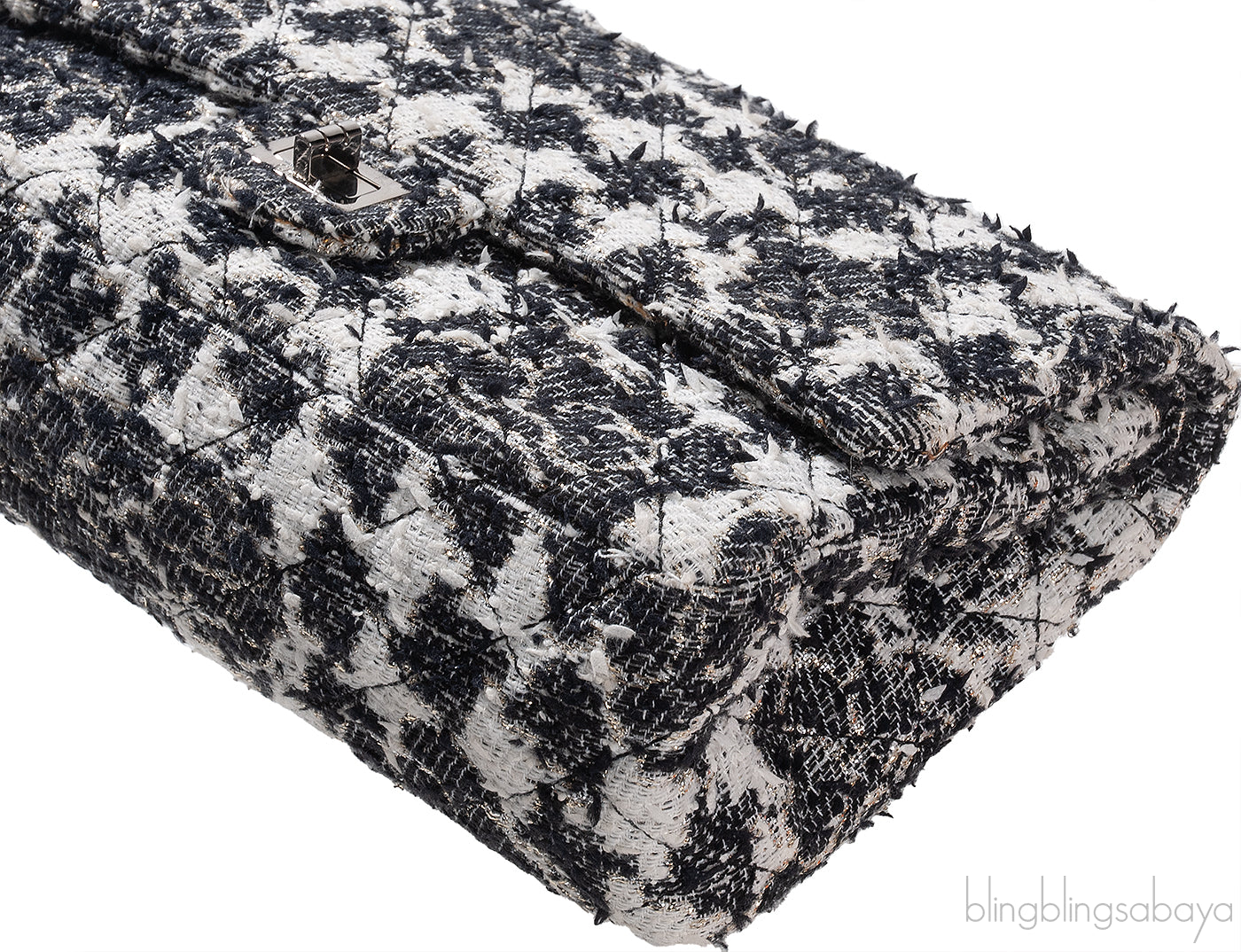 Chanel 2.55 Reissue Camellia Tweed Black and White Flap Bag