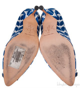Blue Printed Satin Hangisi Pump