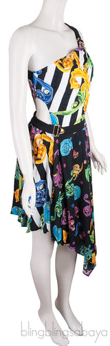 Printed One Shoulder Mini Dress